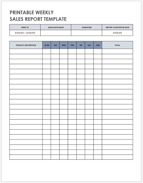 sales representative report template